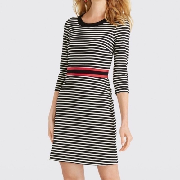 Draper James Dresses & Skirts - Draper James ‘Persley’ Ponte Red Black White Striped Dress Women’s Size Medium